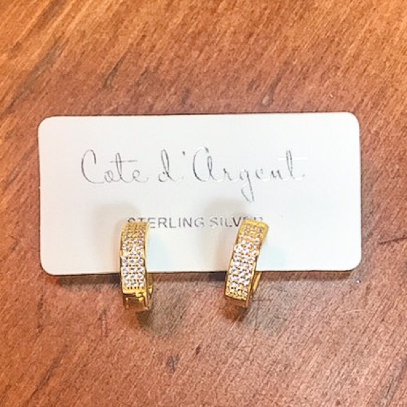 Cote d Argent Pave Hoop Earrings - Picture 1 of 3